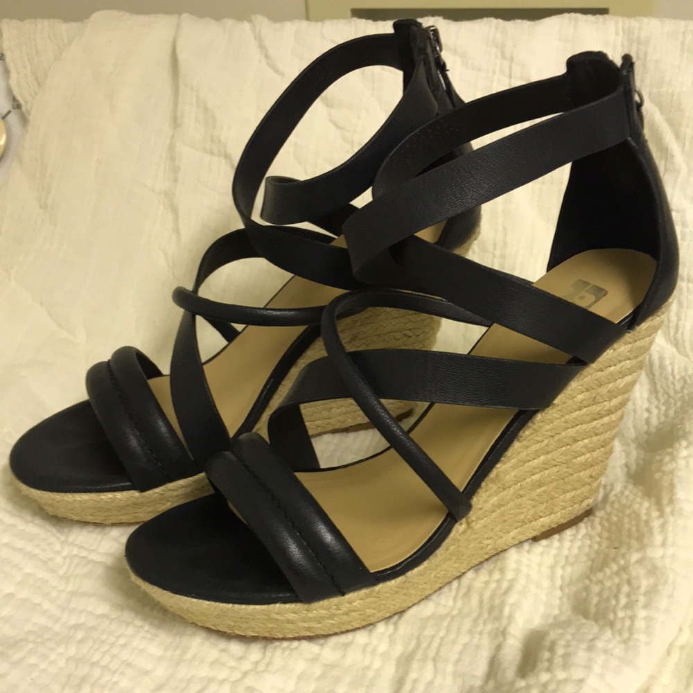 Joe’s black leather wedge heels. Size 8 1/2